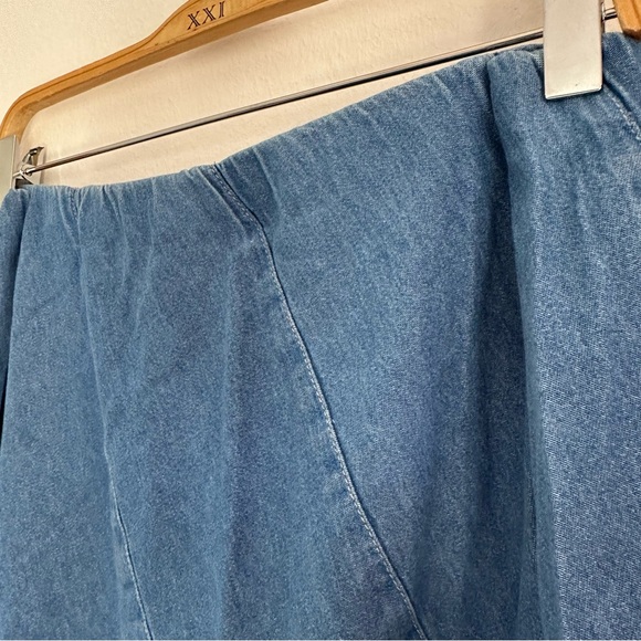 Vintage 90s Napa Valley Skirt Denim Jean Blue Fairy Cottage Core Maxi Midi 16W - Picture 4 of 6